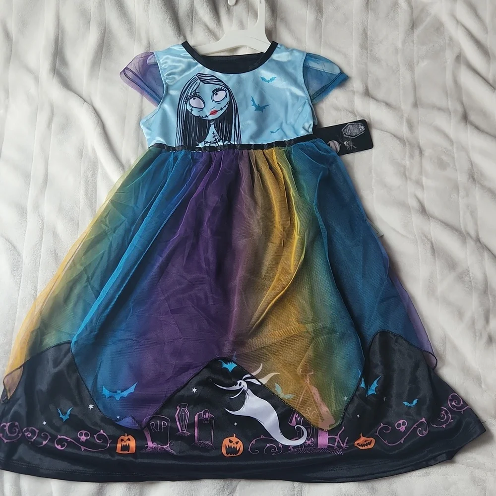 Disney, Nightmare Before Christmas Sally, Youth Halloween Colorful Nightgown - Picture 2 of 8
